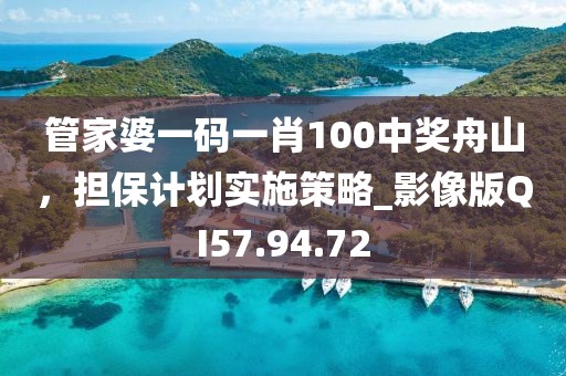管家婆一码一肖100中奖舟山，担保计划实施策略_影像版QI57.94.72