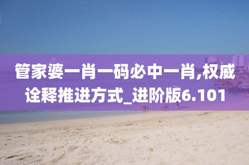 管家婆一肖一码必中一肖,权威诠释推进方式_进阶版6.101