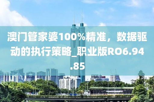 澳门管家婆100%精准，数据驱动的执行策略_职业版RO6.94.85
