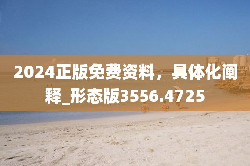 2024正版免费资料，具体化阐释_形态版3556.4725