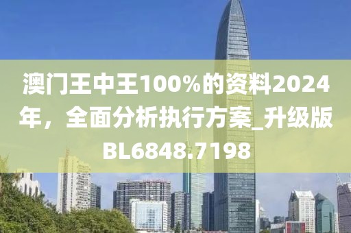 澳门王中王100%的资料2024年，全面分析执行方案_升级版BL6848.7198
