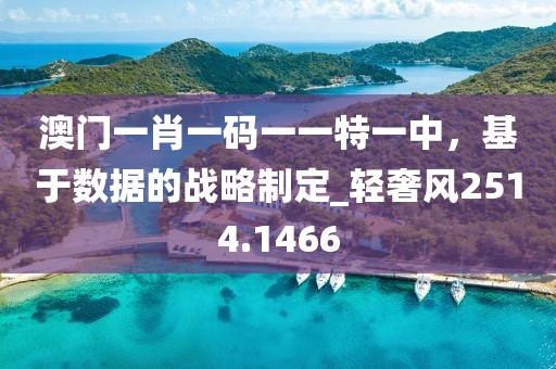 澳门一肖一码一一特一中，基于数据的战略制定_轻奢风2514.1466