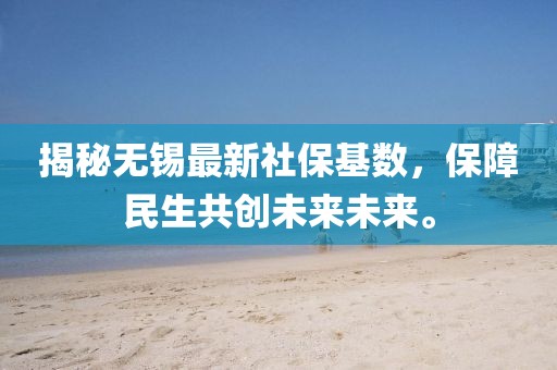 揭秘无锡最新社保基数，保障民生共创未来未来。