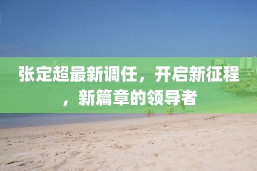张定超最新调任，开启新征程，新篇章的领导者