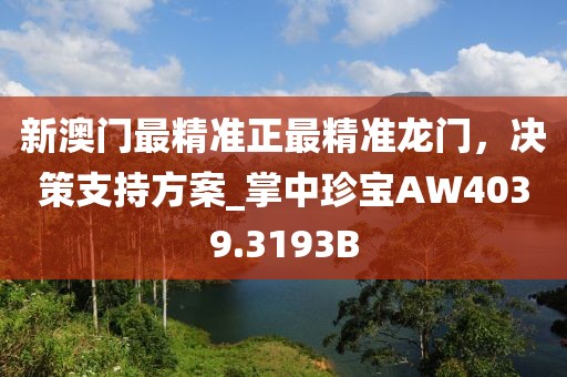 新澳门最精准正最精准龙门，决策支持方案_掌中珍宝AW4039.3193B