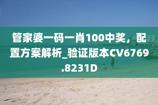 管家婆一码一肖100中奖，配置方案解析_验证版本CV6769.8231D