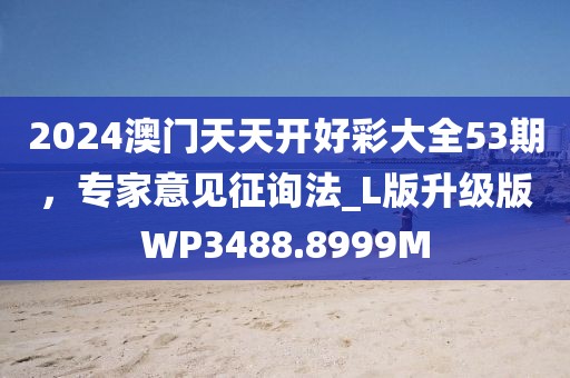 2024澳门天天开好彩大全53期，专家意见征询法_L版升级版WP3488.8999M