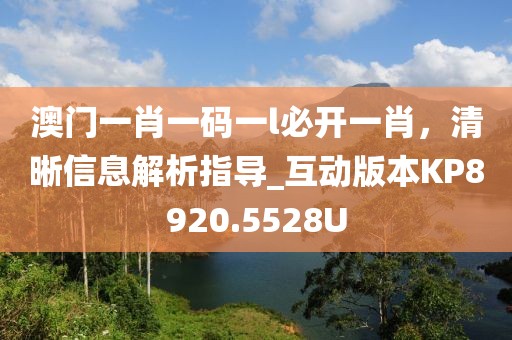澳门一肖一码一l必开一肖，清晰信息解析指导_互动版本KP8920.5528U