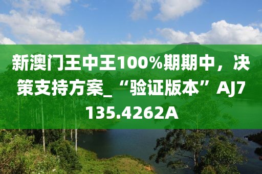 新澳门王中王100%期期中，决策支持方案_“验证版本”AJ7135.4262A