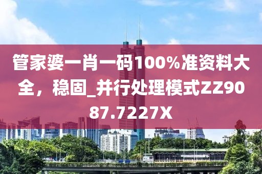管家婆一肖一码100%准资料大全，稳固_并行处理模式ZZ9087.7227X