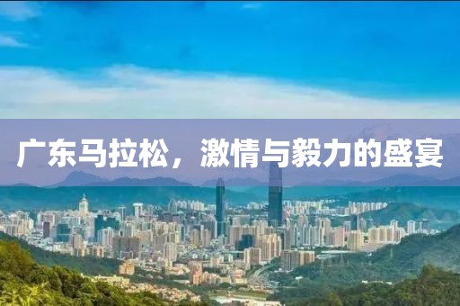 广东马拉松，激情与毅力的盛宴