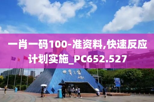 一肖一码100-准资料,快速反应计划实施_PC652.527