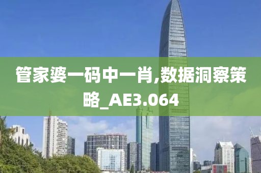 管家婆一码中一肖,数据洞察策略_AE3.064