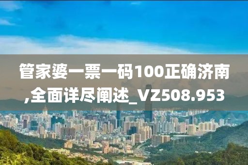 管家婆一票一码100正确济南,全面详尽阐述_VZ508.953