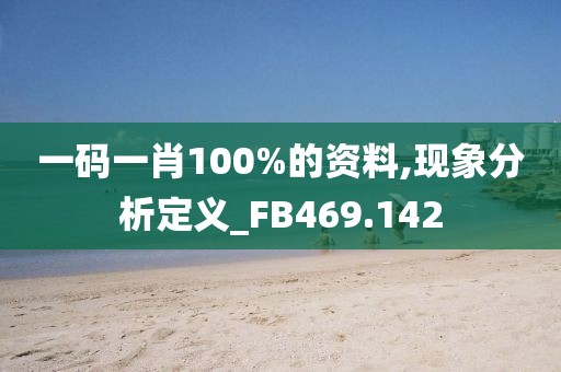 一码一肖100%的资料,现象分析定义_FB469.142