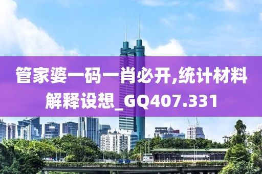 管家婆一码一肖必开,统计材料解释设想_GQ407.331