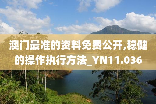 澳门最准的资料免费公开,稳健的操作执行方法_YN11.036