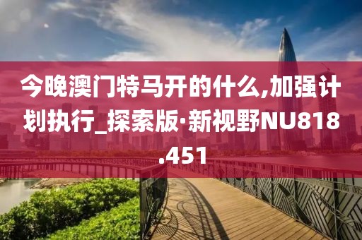 今晚澳门特马开的什么,加强计划执行_探索版·新视野NU818.451
