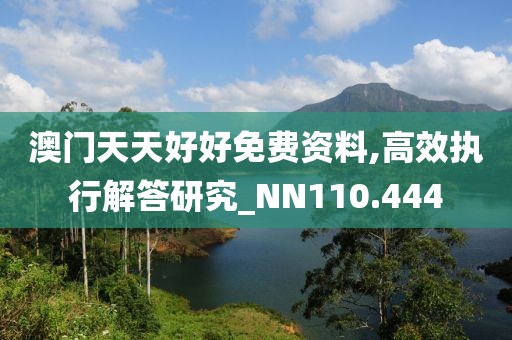 澳门天天好好免费资料,高效执行解答研究_NN110.444