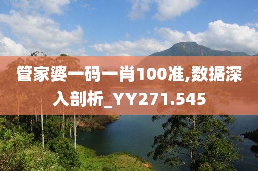 管家婆一码一肖100准,数据深入剖析_YY271.545