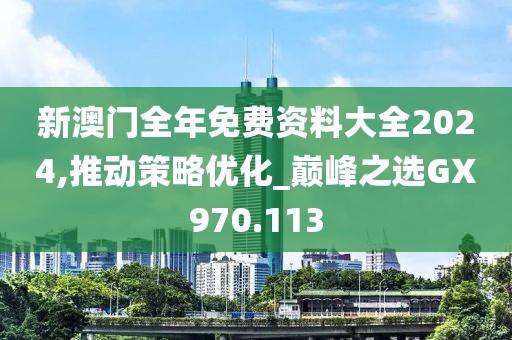 新澳门全年免费资料大全2024,推动策略优化_巅峰之选GX970.113