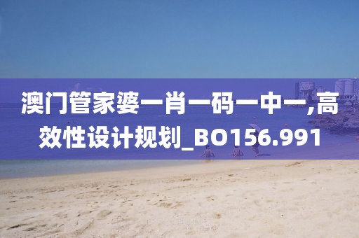 澳门管家婆一肖一码一中一,高效性设计规划_BO156.991