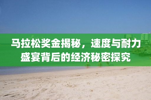 马拉松奖金揭秘，速度与耐力盛宴背后的经济秘密探究