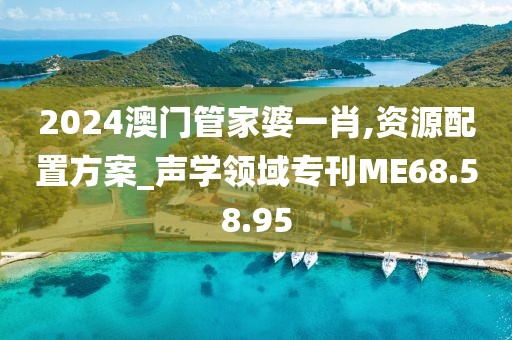 2024澳门管家婆一肖,资源配置方案_声学领域专刊ME68.58.95