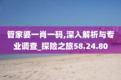 管家婆一肖一码,深入解析与专业调查_探险之旅58.24.80