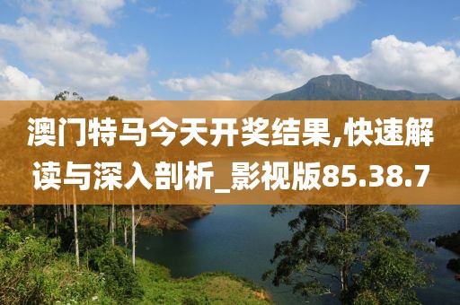澳门特马今天开奖结果,快速解读与深入剖析_影视版85.38.70