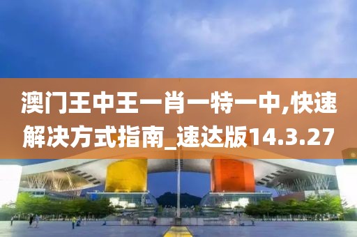 澳门王中王一肖一特一中,快速解决方式指南_速达版14.3.27