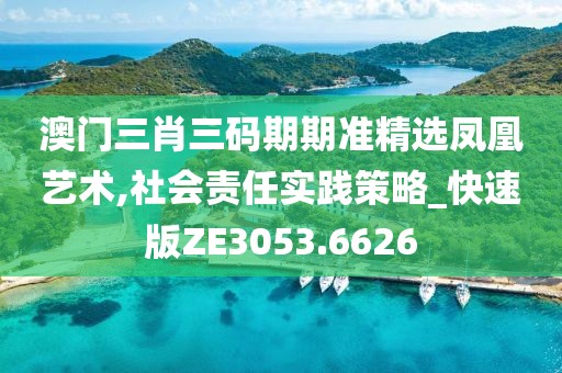 澳门三肖三码期期准精选凤凰艺术,社会责任实践策略_快速版ZE3053.6626