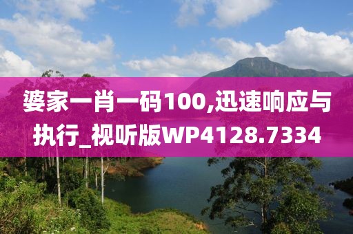 婆家一肖一码100,迅速响应与执行_视听版WP4128.7334