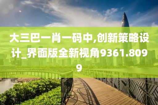 大三巴一肖一码中,创新策略设计_界面版全新视角9361.8099