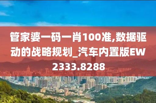 管家婆一码一肖100准,数据驱动的战略规划_汽车内置版EW2333.8288