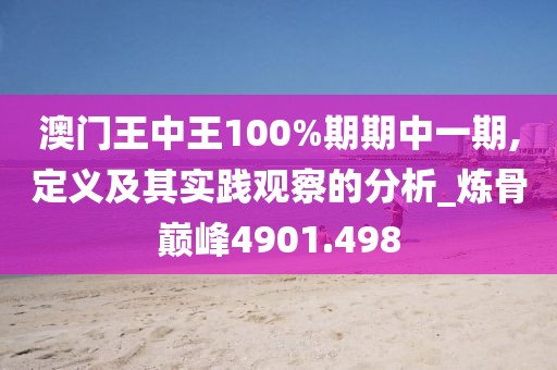 澳门王中王100%期期中一期,定义及其实践观察的分析_炼骨巅峰4901.498