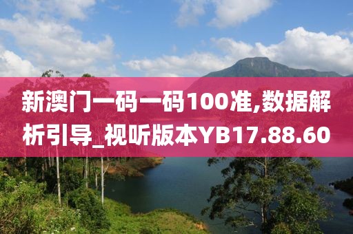 新澳门一码一码100准,数据解析引导_视听版本YB17.88.60
