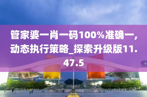 管家婆一肖一码100%准确一,动态执行策略_探索升级版11.47.5