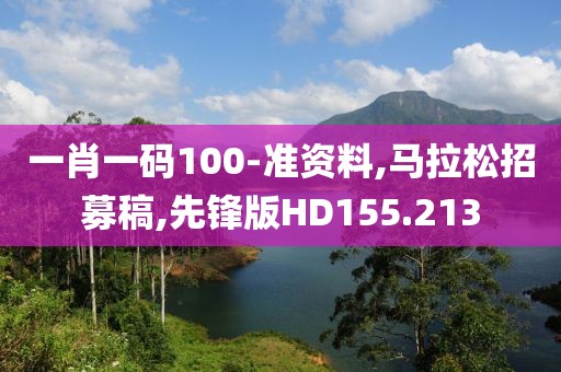 一肖一码100-准资料,马拉松招募稿,先锋版HD155.213