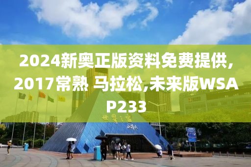 2024新奥正版资料免费提供,2017常熟 马拉松,未来版WSAP233