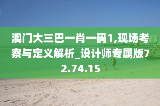 澳门大三巴一肖一码1,现场考察与定义解析_设计师专属版72.74.15
