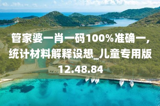 管家婆一肖一码100%准确一,统计材料解释设想_儿童专用版12.48.84