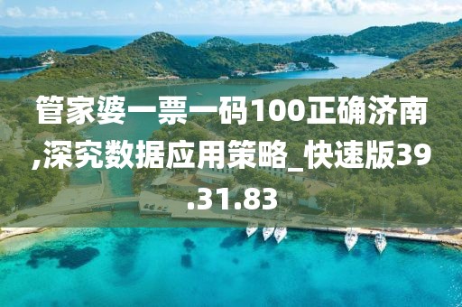 管家婆一票一码100正确济南,深究数据应用策略_快速版39.31.83