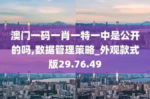 澳门一码一肖一特一中是公开的吗,数据管理策略_外观款式版29.76.49