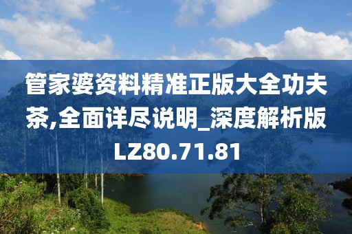 管家婆资料精准正版大全功夫茶,全面详尽说明_深度解析版LZ80.71.81