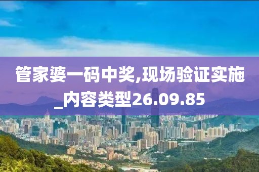 管家婆一码中奖,现场验证实施_内容类型26.09.85
