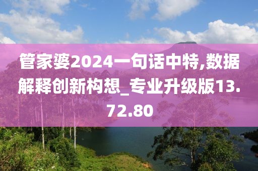 管家婆2024一句话中特,数据解释创新构想_专业升级版13.72.80