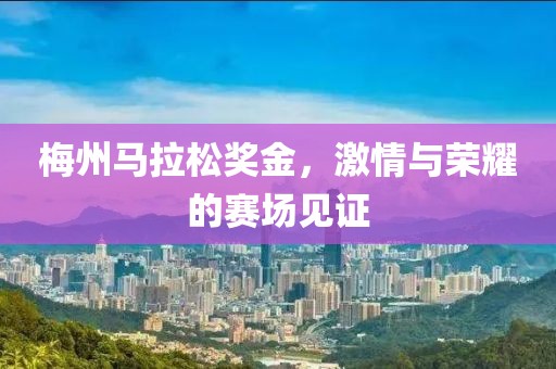 梅州马拉松奖金，激情与荣耀的赛场见证