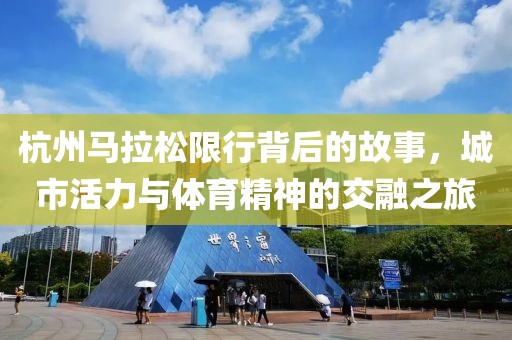杭州马拉松限行背后的故事，城市活力与体育精神的交融之旅