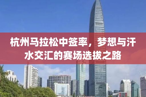 杭州马拉松中签率，梦想与汗水交汇的赛场选拔之路